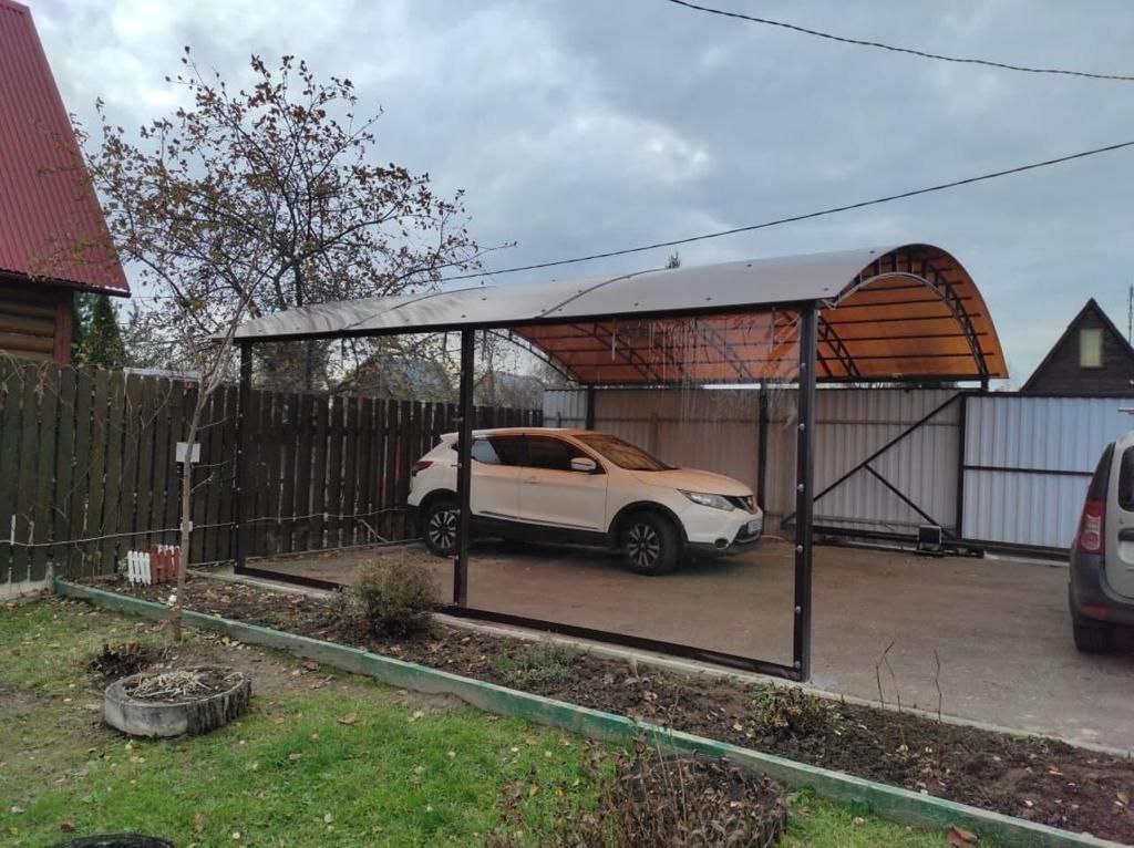 Прозрачные шторы ПВХ для навеса под автомобиль в посёлке Фирово